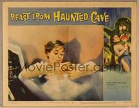 1d182 BEAST FROM HAUNTED CAVE LC #5 '59 Roger Corman, c/u of pretty Sheila Carol naked in bath!