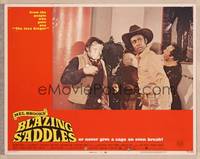 1d194 BLAZING SADDLES LC #2 '74 Mel Brooks, Cleavon Little in pie fight in studio commissary!