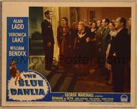 1d197 BLUE DAHLIA LC #1 '46 pretty Vera Marsh & partygoers listen to well dressed Alan Ladd!