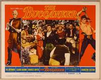 1d204 BUCCANEER LC #7 '58 Yul Brynner with hair holding sword in front of lots of men!