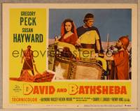 1d236 DAVID & BATHSHEBA LC #6 '51 close up of Gregory Peck & sexy Susan Hayward in chariot!