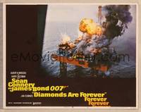 1d244 DIAMONDS ARE FOREVER LC #6 '71 James Bond, cool image of oil platform exploding!