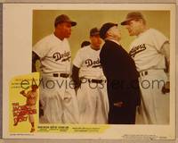 1d340 JACKIE ROBINSON STORY LC #2 '50 Brooklyn Dodgers, Jackie watches argument w/baseball umpire!