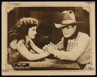 1d377 LURE OF GOLD LC '22 romantic close up of cowboy Neal Hart & pretty Hazel Deane!