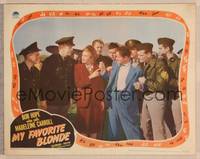 1d402 MY FAVORITE BLONDE LC '42 Madeleine Carroll explains to officers about Bob Hope!