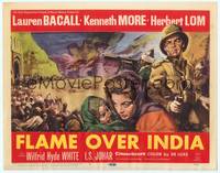 1d101 NORTH WEST FRONTIER TC '60 art of sexy Lauren Bacall & Kenneth More, Flame Over India!
