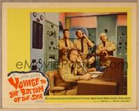 1d576 VOYAGE TO THE BOTTOM OF THE SEA LC #3 '61 Walter Pidgeon & guys in submarine control room!