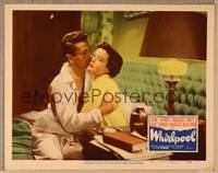 1d582 WHIRLPOOL LC #2 '50 romantic close up of pretty Gene Tierney & Richard Conte in bed!