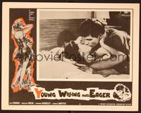 1d599 YOUNG, WILLING & EAGER LC #4 '62 Jess Conrad kissing half-dressed Christina Gregg in bed!