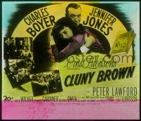 1f083 CLUNY BROWN glass slide '46 Charles Boyer, Jennifer Jones, directed by Ernst Lubitsch!
