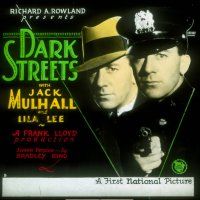 1f086 DARK STREETS style B glass slide '29 cool close up of Jack Mulhall as twin brothers!