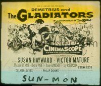 1f089 DEMETRIUS & THE GLADIATORS glass slide '54 art of Biblical Victor Mature & Susan Hayward!
