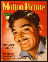 1f044 MOTION PICTURE magazine September 1938, incredible art of Clark Gable from Too Hot to Handle