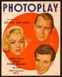 1f072 PHOTOPLAY magazine April 1954, award winners Marilyn Monroe, Alan Ladd & Robert Wagner!