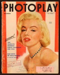 1f071 PHOTOPLAY magazine December 1953, sexy Marilyn Monroe pinup calendar by Frank Powolny!