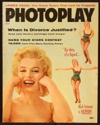 1f075 PHOTOPLAY magazine October 1956, 3 different images of Marilyn Monroe by Frank Powolny!