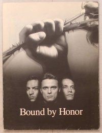 1f196 BOUND BY HONOR presskit '93 Jesse Borrego, Benjamin Bratt, cool c/u of fist clenching thorns!