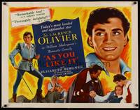 1g015 AS YOU LIKE IT 1/2sh R49 Sir Laurence Olivier in William Shakespeare's romantic comedy!