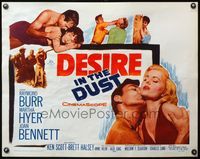 1g049 DESIRE IN THE DUST 1/2sh '60 Raymond Burr, Martha Hyer, cool dangerous country romance art!
