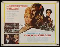 1g053 DOCTOR ZHIVAGO 1/2sh '65 Omar Sharif, Julie Christie, David Lean English epic, Terpning art!
