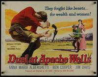 1g060 DUEL AT APACHE WELLS 1/2sh '57 they fought like beasts for wealth and women, gun duel art!