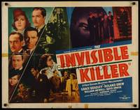 1g095 INVISIBLE KILLER 1/2sh '39 Grace Bradley, Roland Drew, cool mystery images!