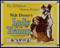 1g117 LADY & THE TRAMP 1/2sh R62 Walt Disney romantic canine dog classic cartoon!