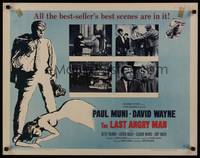 1g118 LAST ANGRY MAN style A 1/2sh '59 Paul Muni is a dedicated doctor exploited by TV!