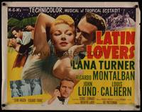 1g120 LATIN LOVERS style B 1/2sh '53 best huge kiss close up of Lana Turner & Ricardo Montalban!