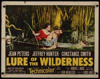 1g127 LURE OF THE WILDERNESS 1/2sh '52 sexy Jean Peters holding wounded Jeff Hunter in swamp!