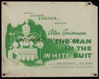 1g135 MAN IN THE WHITE SUIT 1/2sh '52 wacky art of scientist inventor Alec Guinness in laboratory!