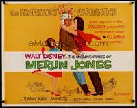 1g143 MISADVENTURES OF MERLIN JONES 1/2sh '64 Disney, wacky art of Annette Funicello, Kirk & chimp!