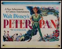 1g165 PETER PAN style A 1/2sh '53 Walt Disney animated cartoon fantasy classic, great art!