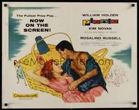 1g166 PICNIC style B 1/2sh '56 romantic artwork of William Holden & Kim Novak!