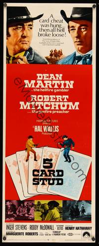 1h007 5 CARD STUD insert '68 cowboys Dean Martin & Robert Mitchum play poker!
