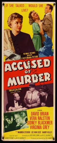 1h014 ACCUSED OF MURDER insert '57 sexy girl and gun noir image, if she talked...would she live?