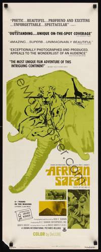 1h015 AFRICAN SAFARI insert '70 jungle documentary, cool images of deadly wild animals!