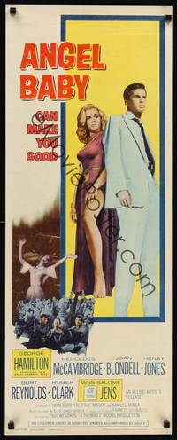 1h025 ANGEL BABY insert '61 full-length George Hamilton standing with sexiest Salome Jens!