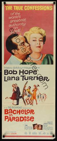 1h038 BACHELOR IN PARADISE insert '61 world's greatest lover Bob Hope romances sexy Lana Turner!