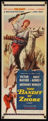 1h042 BANDIT OF ZHOBE insert '59 art of Victor Mature, Anne Aubrey, Ruthless, Riotous, Romantic!