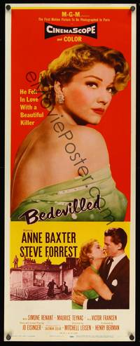 1h049 BEDEVILLED insert '55 Steve Forrest fell in love with beautiful blue-eyed killer Anne Baxter