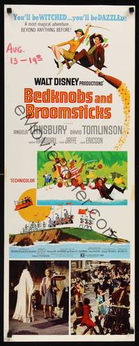 1h051 BEDKNOBS & BROOMSTICKS insert '71 Walt Disney, Angela Lansbury, great cartoon art!