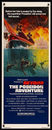 1h056 BEYOND THE POSEIDON ADVENTURE insert '79 Irwin Allen directed, Mort Kunstler disaster art!