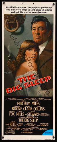 1h065 BIG SLEEP insert '78 art of Robert Mitchum & sexy Candy Clark by Richard Amsel!