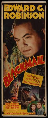 1h074 BLACKMAIL insert '39 Edward G. Robinson escapes from a chain gang, but gets revenge!