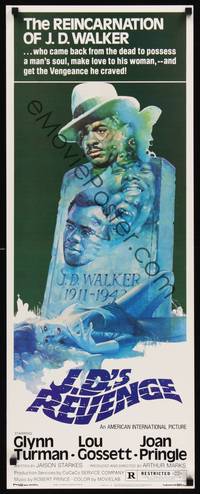 1h314 J.D.'S REVENGE insert '76 Louis Gossett Jr., cool reincarnation tombstone artwork!