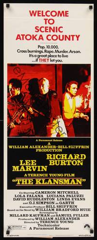 1h331 KLANSMAN insert '74 Lee Marvin, Richard Burton, it's a great place to live, if they let you!
