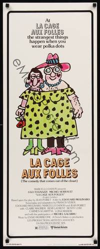 1h334 LA CAGE AUX FOLLES insert '79 Ugo Tognazzi, wacky cross-dressing art by Lou Myers!