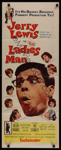 1h336 LADIES' MAN insert '61 girl-shy upstairs-man-of-all-work Jerry Lewis screwball comedy!