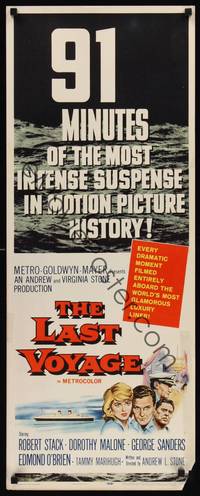 1h343 LAST VOYAGE insert '60 91 minutes of the most intense suspense in motion picture history!